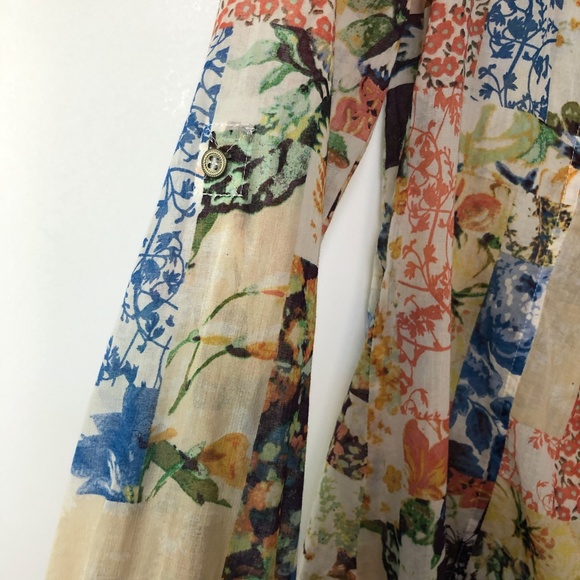 Anthropologie Maeve Floral Abella Pintuck SZ 0 - Picture 9 of 15